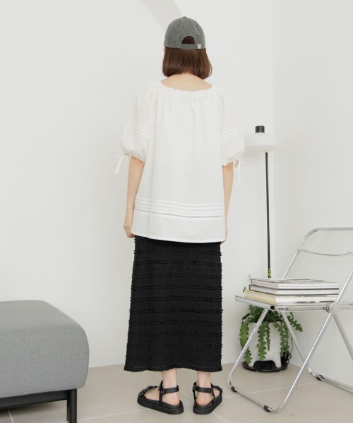 flower（フラワー）の「サマリーチュニック（チュニック・レディース・ブラック/ホワイト・FREE）」の11枚目の写真