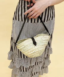 KECH LeS ESSENTIELS | 【KECH LeS ESSENTIELS】RAFFIA LEATHER FLAP MINI(ショルダーバッグ)