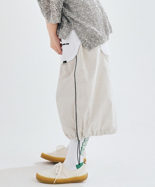 mp12445-Graph Check Cropped Wide Pants クロップドワイドパンツ