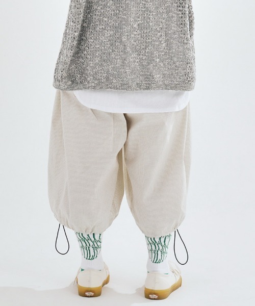 mp12445-Graph Check Cropped Wide Pants クロップドワイドパンツ