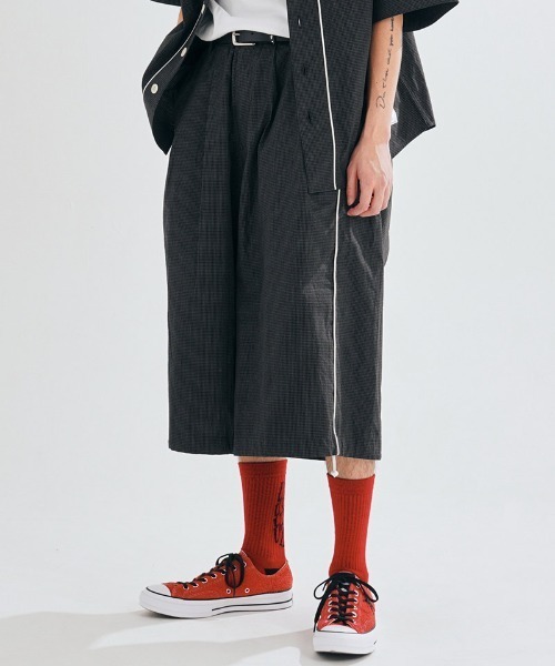 mp12445-Graph Check Cropped Wide Pants クロップドワイドパンツ