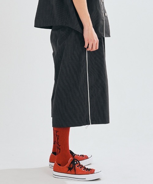 mp12445-Graph Check Cropped Wide Pants クロップドワイドパンツ