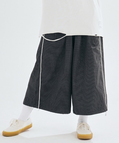 mp12445-Graph Check Cropped Wide Pants クロップドワイドパンツ