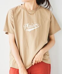 《手洗い可能》Plaisir発泡プリントロゴTシャツ