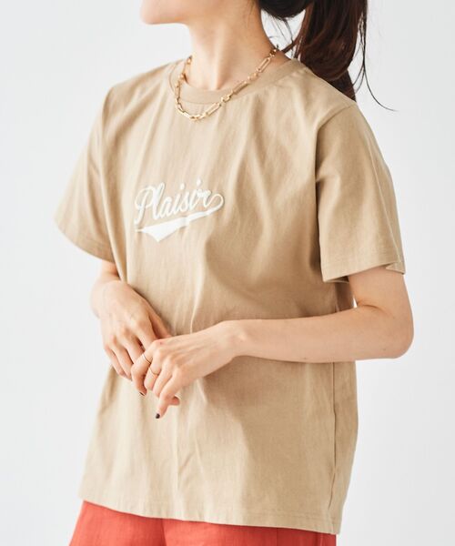 le.coeur blanc(ルクールブラン)の「《手洗い可能》Plaisir発泡プリントロゴTシャツ(Tシャツ/カットソー・レディース・ベージュ/グレー系その他4・38)」の5枚目の写真