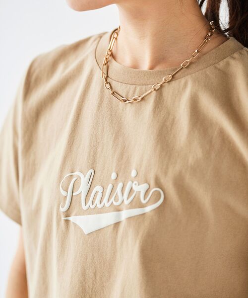 le.coeur blanc(ルクールブラン)の「《手洗い可能》Plaisir発泡プリントロゴTシャツ(Tシャツ/カットソー・レディース・ベージュ/グレー系その他4・38)」の6枚目の写真