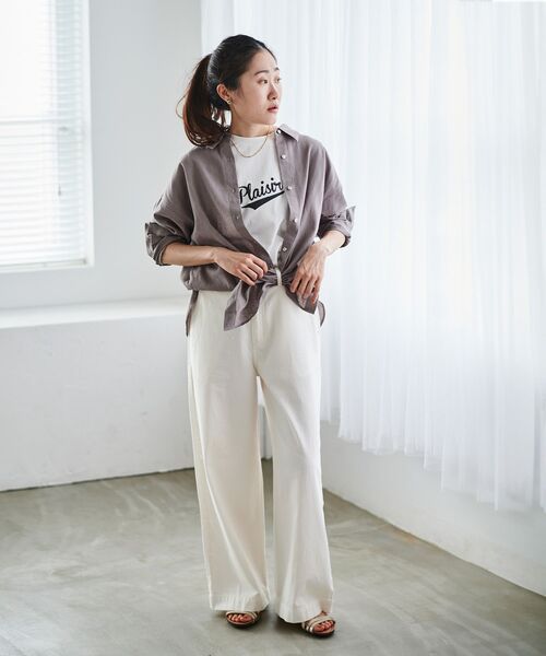 le.coeur blanc(ルクールブラン)の「《手洗い可能》Plaisir発泡プリントロゴTシャツ(Tシャツ/カットソー・レディース・ベージュ/グレー系その他4・38)」の13枚目の写真