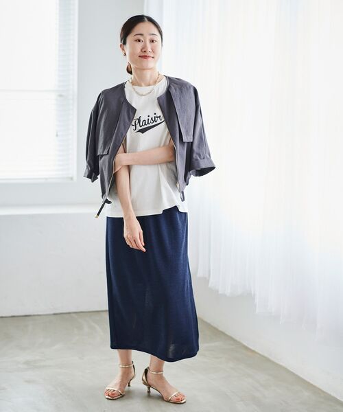 le.coeur blanc(ルクールブラン)の「《手洗い可能》Plaisir発泡プリントロゴTシャツ(Tシャツ/カットソー・レディース・ベージュ/グレー系その他4・38)」の15枚目の写真