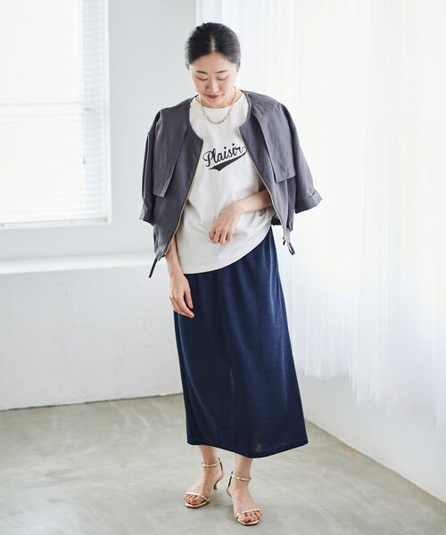 le.coeur blanc(ルクールブラン)の「《手洗い可能》Plaisir発泡プリントロゴTシャツ(Tシャツ/カットソー・レディース・ベージュ/グレー系その他4・38)」の16枚目の写真