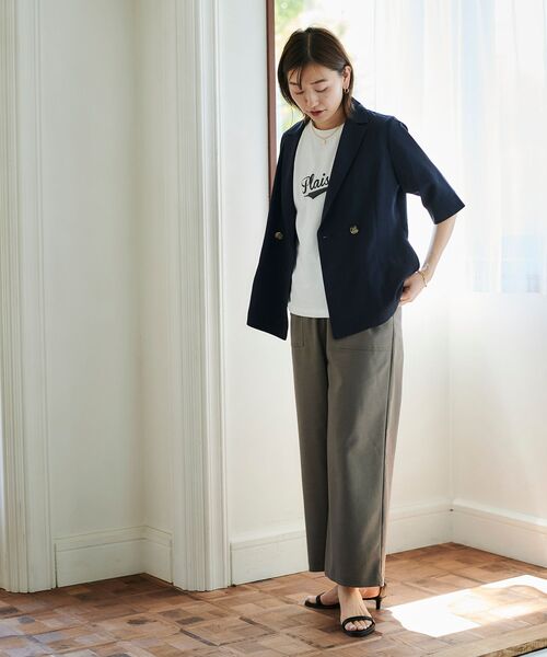 le.coeur blanc(ルクールブラン)の「《手洗い可能》Plaisir発泡プリントロゴTシャツ(Tシャツ/カットソー・レディース・ベージュ/グレー系その他4・38)」の18枚目の写真