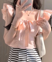 リボンビスチェ ショルダーフリル