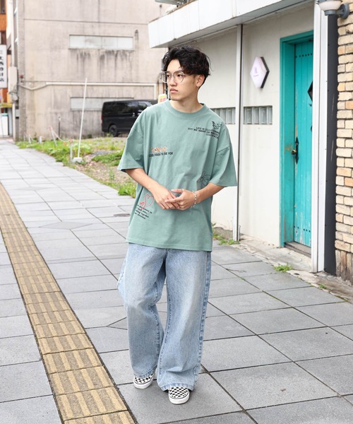 __gram.(スペースグラム)の「【_gram.】 落書き 総柄 刺繍 半袖 Tシャツ(Tシャツ/カットソー・レディース・ブラック/ホワイト/ミント/パープル・MEDIUM/LARGE)」の16枚目の写真
