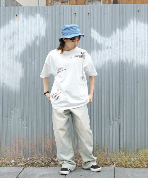 __gram.(スペースグラム)の「【_gram.】 落書き 総柄 刺繍 半袖 Tシャツ(Tシャツ/カットソー・レディース・ブラック/ホワイト/ミント/パープル・MEDIUM/LARGE)」の10枚目の写真