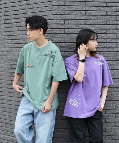__gram.(スペースグラム)の「【_gram.】 落書き 総柄 刺繍 半袖 Tシャツ(Tシャツ/カットソー・レディース・ブラック/ホワイト/ミント/パープル・MEDIUM/LARGE)」の19枚目の写真