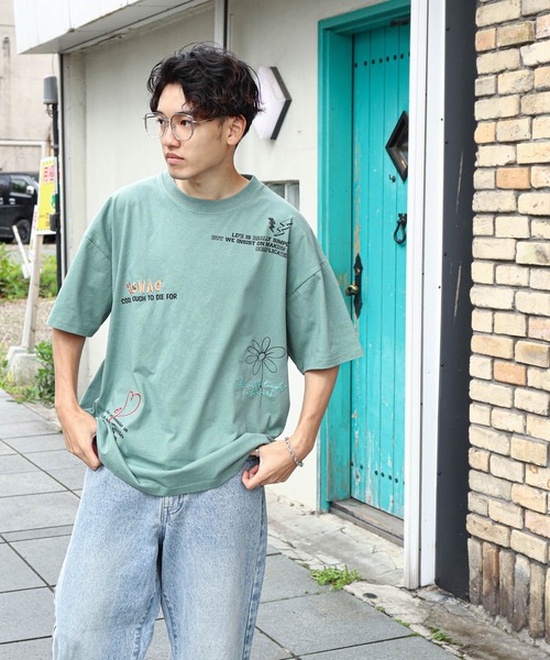 __gram.(スペースグラム)の「【_gram.】 落書き 総柄 刺繍 半袖 Tシャツ(Tシャツ/カットソー・レディース・ブラック/ホワイト/ミント/パープル・MEDIUM/LARGE)」の21枚目の写真
