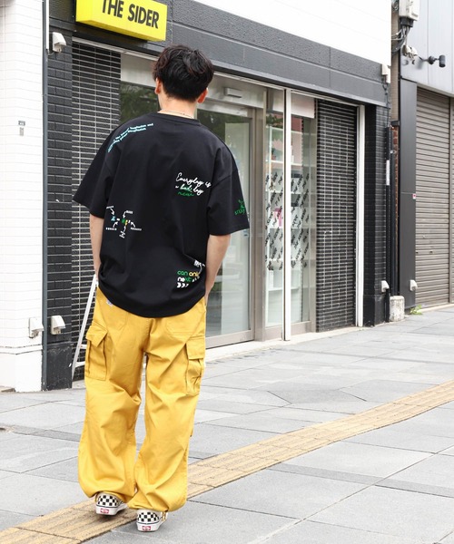 __gram.(スペースグラム)の「【_gram.】 落書き 総柄 刺繍 半袖 Tシャツ(Tシャツ/カットソー・レディース・ブラック/ホワイト/ミント/パープル・MEDIUM/LARGE)」の12枚目の写真