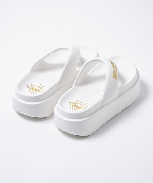 INTER FACTORY（インターファクトリー）の「AINA -オリジナルロゴ入り厚底サンダル　made in INTER FACTORY（サンダル・レディース・ホワイト/ブラック・MEDIUM/SMALL/LARGE）」の21枚目の写真