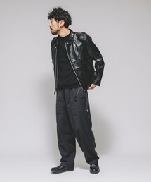 HINSON | HINSON/ヒンソン ワイドテーパードシルエット  ウェービングベルト ベイカースラックスパンツ/クライミングパンツ/スラックス/ベイカーパンツ/ワイドシルエット(スラックス)