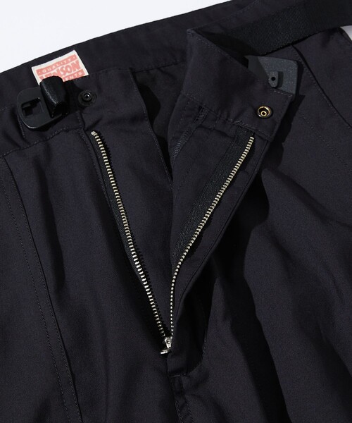 HINSON（ヒンソン）の「HINSON/ヒンソン ワイドテーパードシルエット  ウェービングベルト ベイカースラックスパンツ/クライミングパンツ/スラックス/ベイカーパンツ/ワイドシルエット（スラックス・メンズ・ブラック/チャコールグレー・MEDIUM/LARGE）」の3枚目の写真