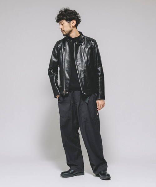 HINSON（ヒンソン）の「HINSON/ヒンソン ワイドテーパードシルエット  ウェービングベルト ベイカースラックスパンツ/クライミングパンツ/スラックス/ベイカーパンツ/ワイドシルエット（スラックス・メンズ・ブラック/チャコールグレー・MEDIUM/LARGE）」の10枚目の写真