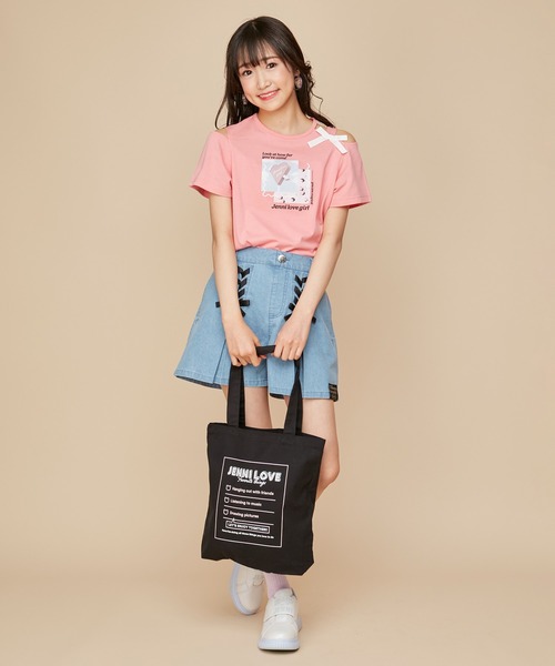 JENNI love（ジェニィラブ）の「【A4サイズ収納可】デイリートートバッグ（トートバッグ・キッズ・ブラック/サックスブルー/ピンク・F）」の19枚目の写真