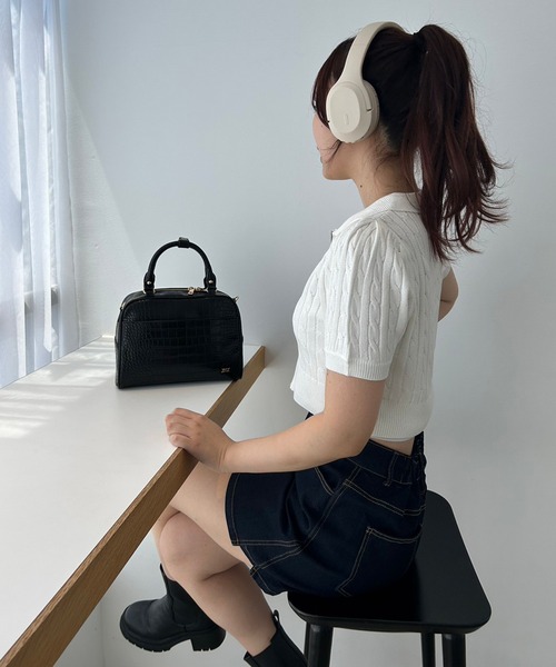one after another NICE CLAUP(ワンアフターアナザーナイスクラップ)の「ワンポイント刺繍ダブルジップニット(ニット/セーター・レディース・オフホワイト/ピンク/ネイビー/ブラック/ホワイト系その他・FREE)」の19枚目の写真