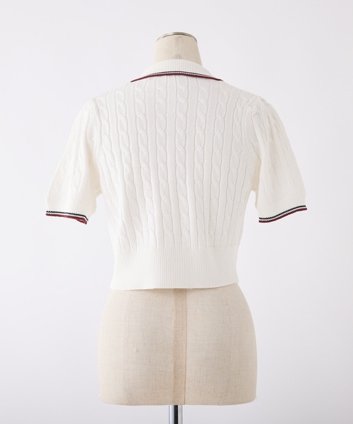 one after another NICE CLAUP(ワンアフターアナザーナイスクラップ)の「ワンポイント刺繍ダブルジップニット(ニット/セーター・レディース・オフホワイト/ピンク/ネイビー/ブラック/ホワイト系その他・FREE)」の6枚目の写真