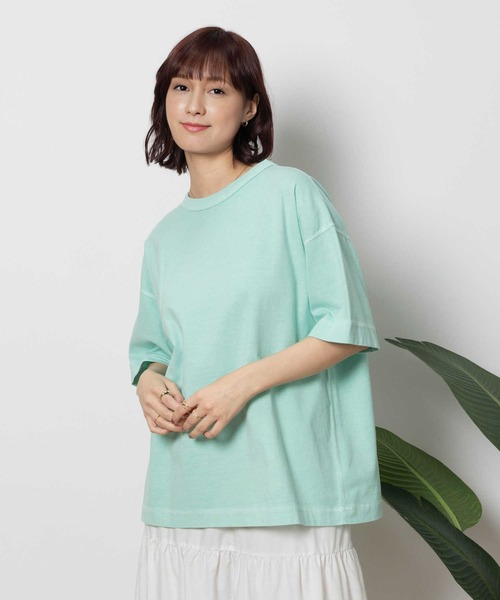 Healthknit(ヘルスニット)の「Healthknit(ヘルスニット)【レディース】クルーネック半袖Tシャツ(Tシャツ/カットソー・レディース・グレー/ライトイエロー/ライム/ライトピンク/サックスブルー・L/M/XL)」の2枚目の写真