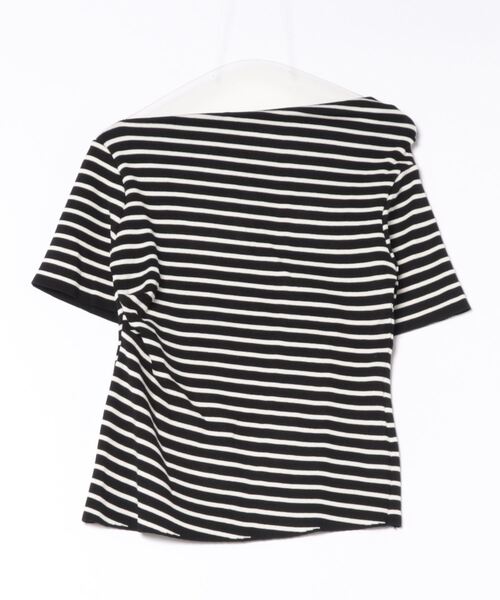 Achic(アシック)の「オフショル半袖ボーダーカットソー(Tシャツ/カットソー・レディース・アイボリー/ブラック・M)」の16枚目の写真