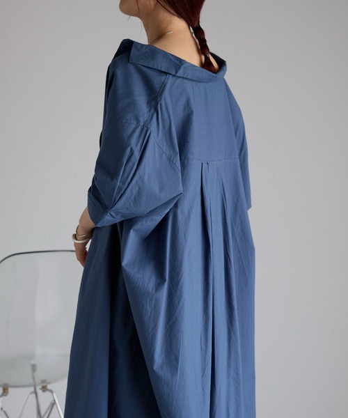 Fizz（フィズ）の「【Fizz/フィズ】　コットンポプリンシャツワンピース（シャツワンピース・レディース・ブルー/チャコール/ホワイト/ライトカーキ・M）」の21枚目の写真