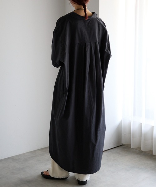 Fizz（フィズ）の「【Fizz/フィズ】　コットンポプリンシャツワンピース（シャツワンピース・レディース・ブルー/チャコール/ホワイト/ライトカーキ・M）」の16枚目の写真