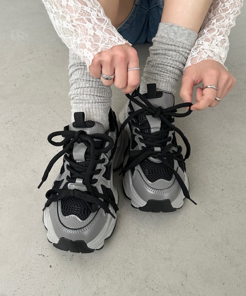 セール】ボリュームソール厚底スニーカー（スニーカー）｜CLEA（クレア