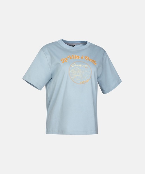 METROCITY（メトロシティ）の「【メトロシティ】綿100％ La Vita E Bella プリントTシャツ 半袖 レトロ（Tシャツ/カットソー・レディース・グレー/ネイビー/ピンク/イエロー/ライトブルー・M/L）」の14枚目の写真