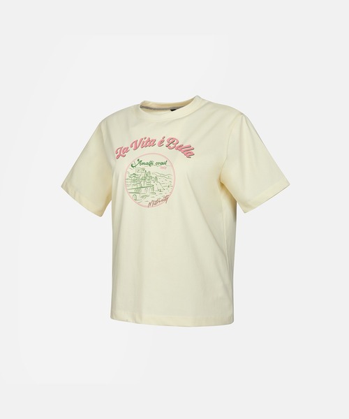METROCITY（メトロシティ）の「【メトロシティ】綿100％ La Vita E Bella プリントTシャツ 半袖 レトロ（Tシャツ/カットソー・レディース・グレー/ネイビー/ピンク/イエロー/ライトブルー・M/L）」の20枚目の写真