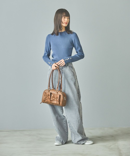 LAKOLE（ラコレ）の「シャーリングリボンハンドバッグ / 138974（ハンドバッグ・レディース・オフホワイト/ブラック/ブラウン・FREE）」の20枚目の写真