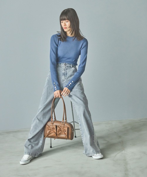 LAKOLE（ラコレ）の「シャーリングリボンハンドバッグ / 138974（ハンドバッグ・レディース・オフホワイト/ブラック/ブラウン・FREE）」の21枚目の写真