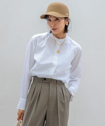 【洗える】CANCLINI バンドカラー シャツ