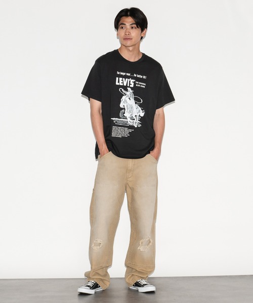 Levi's(リーバイス)の「Levi's/リーバイス リラックスフィット Tシャツ ブラック LONGER WEAR(Tシャツ/カットソー・メンズ・ブラック・S/M/L/XL)」の4枚目の写真