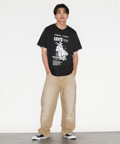 Levi's(リーバイス)の「Levi's/リーバイス リラックスフィット Tシャツ ブラック LONGER WEAR(Tシャツ/カットソー・メンズ・ブラック・S/M/L/XL)」の5枚目の写真