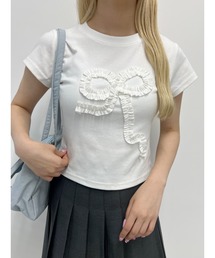 PHILLY | 【PHILLY】ギャザーリボンモチーフTシャツ(Tシャツ/カットソー)