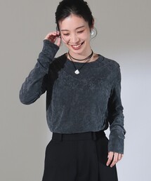 トリアセテート ベロア ロングスリーブ Tシャツ