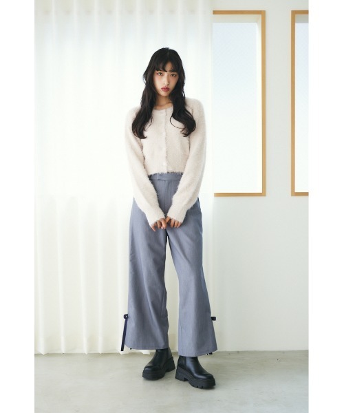 MIEL CRISHUNANT（ミエルクリシュナ）の「【累計お気に入り数2.8万人突破】ふわふわシャギークルーネックカーディガン（カーディガン/ボレロ・レディース・グレー/ブラック/ライトピンク・FREE）」の15枚目の写真