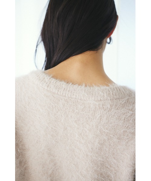 MIEL CRISHUNANT（ミエルクリシュナ）の「【累計お気に入り数2.8万人突破】ふわふわシャギークルーネックカーディガン（カーディガン/ボレロ・レディース・グレー/ブラック/ライトピンク・FREE）」の7枚目の写真