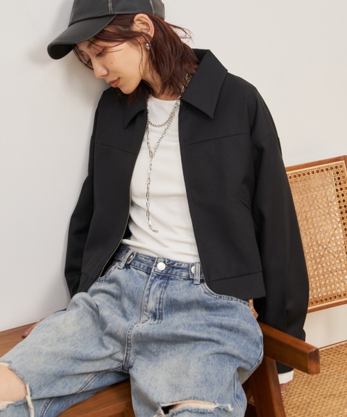 Auntie Rosa Holiday（アンティローザホリデー）の「クロップドジップブルゾン / セットアップ対応（ブルゾン・レディース・ブラック/その他・FREE）」の5枚目の写真