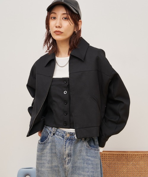 Auntie Rosa Holiday（アンティローザホリデー）の「クロップドジップブルゾン / セットアップ対応（ブルゾン・レディース・ブラック/その他・FREE）」の16枚目の写真