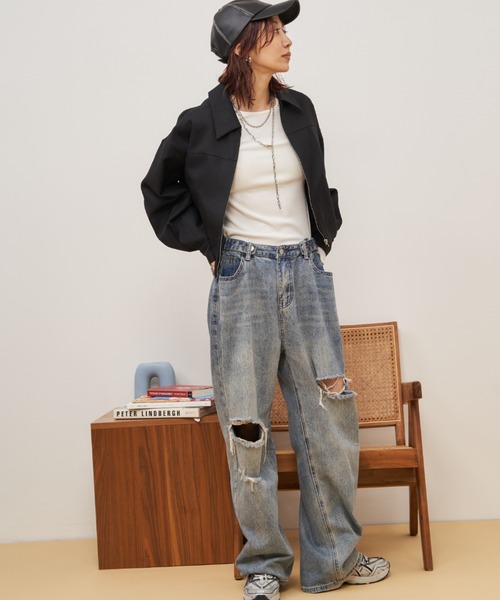 Auntie Rosa Holiday（アンティローザホリデー）の「クロップドジップブルゾン / セットアップ対応（ブルゾン・レディース・ブラック/その他・FREE）」の12枚目の写真