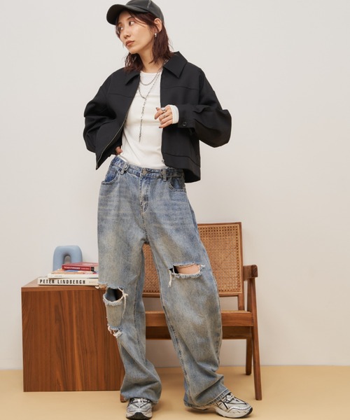 Auntie Rosa Holiday（アンティローザホリデー）の「クロップドジップブルゾン / セットアップ対応（ブルゾン・レディース・ブラック/その他・FREE）」の11枚目の写真