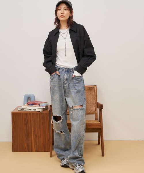 Auntie Rosa Holiday（アンティローザホリデー）の「クロップドジップブルゾン / セットアップ対応（ブルゾン・レディース・ブラック/その他・FREE）」の10枚目の写真