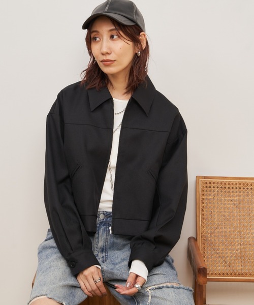 Auntie Rosa Holiday（アンティローザホリデー）の「クロップドジップブルゾン / セットアップ対応（ブルゾン・レディース・ブラック/その他・FREE）」の3枚目の写真