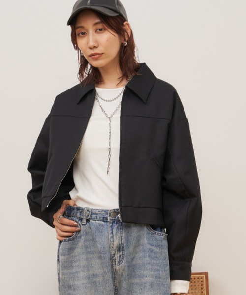 Auntie Rosa Holiday（アンティローザホリデー）の「クロップドジップブルゾン / セットアップ対応（ブルゾン・レディース・ブラック/その他・FREE）」の6枚目の写真